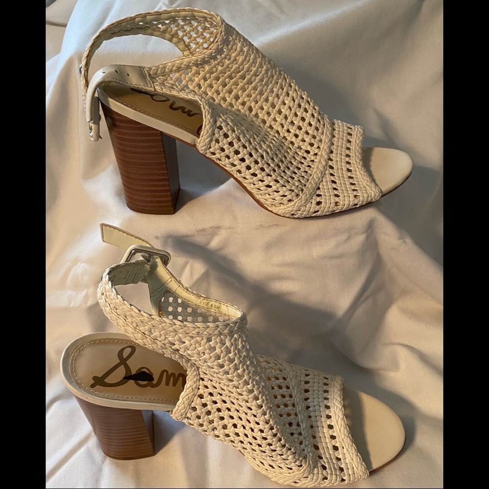 Ivory Mesh Heel Sandal